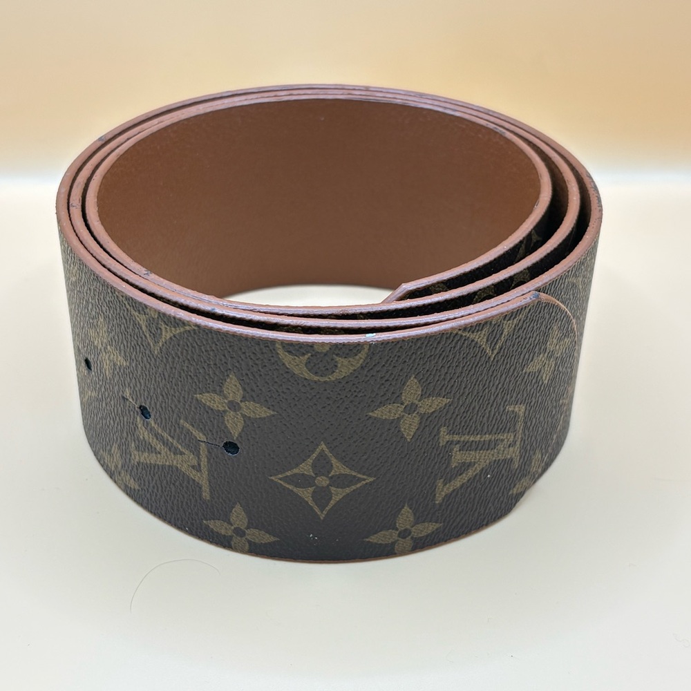 Monogram Canvas Brown Belt Strap (No Buckle)